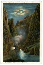 Colorado Royal Gorge by Moonlight with Train - 1939 Vintage Postcard - £3.90 GBP