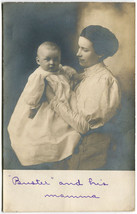 Titanic Era Mother and Baby Christening Antique 1907 Real Photo Postcard - £3.89 GBP