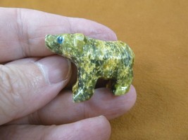 (Y-BEA-106) little Bear cub Green Serpentine GEMSTONE carving stone PERU... - £10.42 GBP