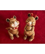 2 Vintage Anthropomorphic Small Bears Figurines 2.75&quot; Made in Japan - $276.61 MXN