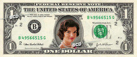 JACKIE KENNEDY on REAL Dollar Bill -  Collectible Celebrity Cash Gift Mon - $104.17 MXN