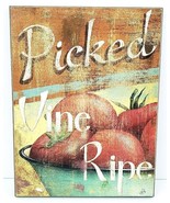 Harvest Vegetable Plaques Set Of 2 Wood Rustic Look 8 1/2&quot; x 6 1/2&quot; NWT - €9,84 EUR