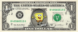 Spongebob Squarepants On Real Dollar Bill    Collectible Celebrity Cash Gift Mon - £4.43 GBP