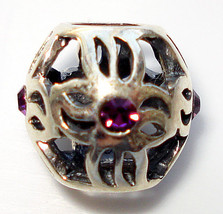Europ EAN 925 Silver Pinwheel Purple Feb. Birthstone Crystal Bead f/Bracelet - £11.24 GBP
