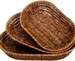 Wicker Baskets Set of 3, Bread Baskets Sets, Tabletop Food Serving Baske... - $34.03