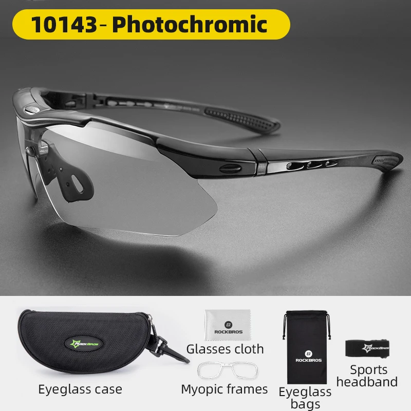 BROS Photochromic Bike gles  Cycling Eyewear Eyegles Myopia Fe MTB Road UV400 Bi - £114.87 GBP