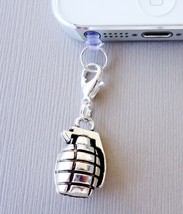 Grenade Cell Phone Charm Dust Proof Plug Ear Jack C145 - $3.95