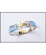 AUTH BNIB Hermes CLIC CLAC H Enamel Narrow Bangle or Bracelet BLUE JEAN with PHW - $1,328.85 CAD