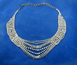 Vintage Bright Multi Strand Rhinestone Drop Necklace - £35.29 GBP