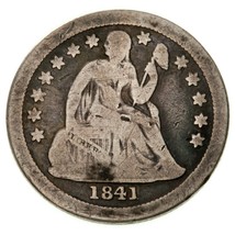 1841-O 10C Sitzender Dime IN Sehr Gut VG Zustand,Meisten Von &quot; Liberty &quot; Visible - £39.81 GBP