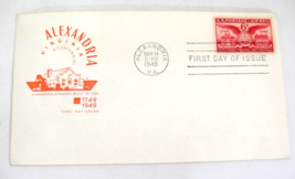 Alexandria Virginia Bicentennial FDC Farnam Cachet 1st Day Issue 1949 - £1.46 GBP