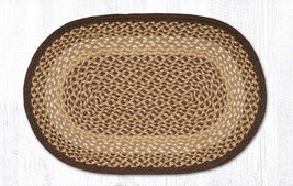 Earth Rugs C-17 Chocolate Natural Oval Braided Rug 20&quot; x 30&quot; - £31.57 GBP