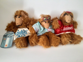 Vintage ALF Plush Hand Puppet Toy 1988 Burger King Set or 3 - £38.67 GBP