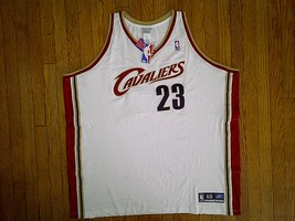 Authentic Reebok Cleveland Cavaliers LeBron James-White/Burgundy Home Jersey 60 - £119.89 GBP
