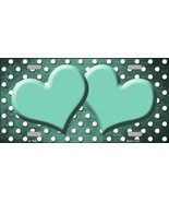 Mint White Small Dots Hearts Print Oil Rubbed Metal Novelty License Plat... - £15.14 GBP