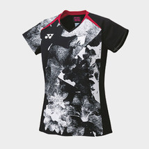 YONEX 23FW Women&#39;s T-Shirts Badminton National Team Uniform Black NWT 20707EX - £55.39 GBP