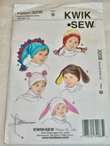 Kwik Sew Pattern #3208 Novelty Hats Child &amp; Adult (Sizes XS-S-M-L-XL) Uncut! - £7.47 GBP