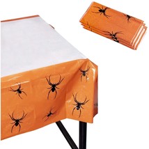 3 Pcs Halloween Tablecloth Spooky Scary Spiders Table Cover For Party 54X108&quot; - £15.95 GBP