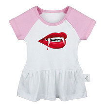 Bloody Vampire Lips Halloween Newborn Baby Dress Toddler 100% Cotton Clothes - £10.51 GBP