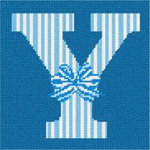 Pepita Needlepoint kit: Letter Y Striped Bow, 7&quot; x 7&quot; - £39.09 GBP+