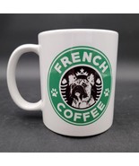 White &amp; Green French Coffee Mug Frenchie Bulldog Dog Starbucks Style Logo - $188.30 MXN