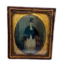 VTG AMBROTYPE Photo of a Proper Young Woman Girl Daguerreotype Case  1850s Gift - £65.64 GBP