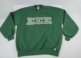 Vintage Tri Sigma Longwood College Sweatshirt Size XL Russell Brand green - £66.27 GBP