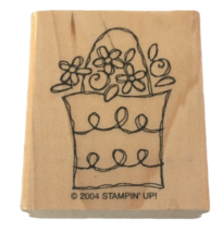 Stampin Up Rubber Stamp Flower Basket Spring Friendship Card Making Friends Cute - £3.13 GBP