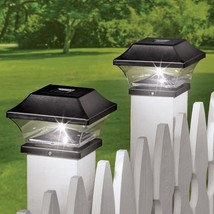 2-Pc Solar Post Deck Fence Cap Light LED Porch Patio Outdoor Waterproof Lamp Set - $24.13