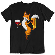 Fox wine drinking lover funny party shirt thumb200