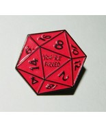 Role Play Gaming Black and Red D20 Dice YOU&#39;RE F***ED Logo Metal Enamel ... - £6.24 GBP