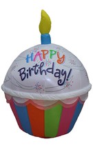 Inflatable Light Up 4 Foot Tall Cute Happy Birthday Cupcake (a) - £158.26 GBP