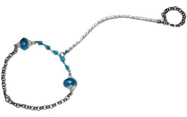 Slave Anklet with Rhinestone Chain Connecting Anklet to Toe Ring - £21.18 GBP