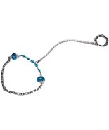 Slave Anklet with Rhinestone Chain Connecting Anklet to Toe Ring - £20.73 GBP