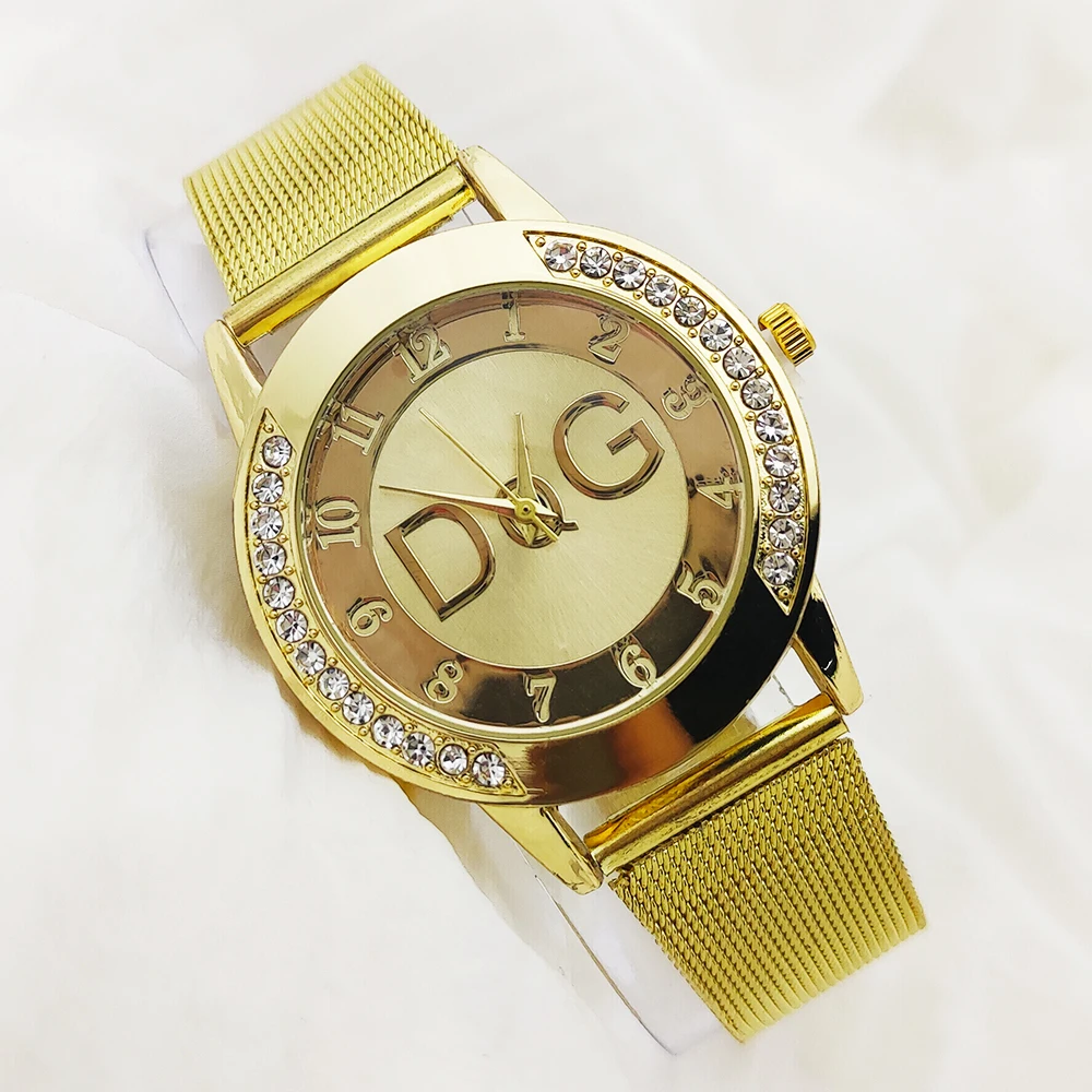 Hot Sale Metal Fashion Watch Women Luxury Brand DQG Crystal Quartz Watch Reloj M - £12.12 GBP