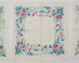 G) Vintage Set of 3 Floral Square Pocket Cloth Handkerchiefs 11" x 10" - $9.89