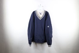 Vintage 90s Champion Mens 2XL Distressed Lined Pullover Windbreaker Jacket Blue - £39.65 GBP