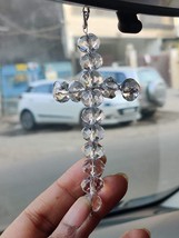 Rear View Mirror Crystal Cross Car Hanging Pendant Transparent 12 MM (Pack Of 2 - £31.57 GBP