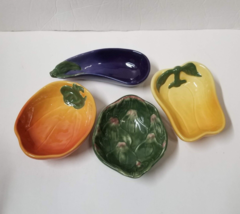4 Williams Sonoma Jardin Potager Vegetable Collection Condiment Dipping Bowl Set - £13.63 GBP