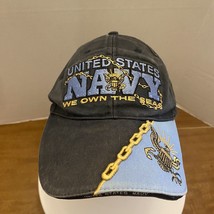 Dirty Distressed US Navy Hat Cap We Own The Seas Strapback - £7.11 GBP