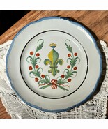 Antique French Faience Plate Fleur De Lys Crown Manufacturer Waly 18th C... - $254.86 CAD