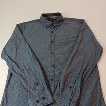 Rugby University Men's Gray Cotton Blend Geometric Print Button Down Shirt Sz M image 7