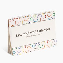 Essential Desk Calendar Undated 12 Month Wall Desk 11.75” x 8” Minimalist Design - £8.96 GBP