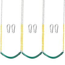 3 Pack Green Swing Seats Heavy Duty With 66&quot; Chain, Swing Set Accessories Replac - £69.85 GBP