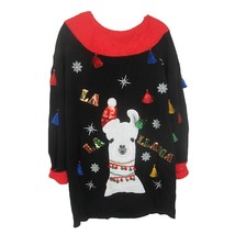 Holiday Time Women Ugly Christmas sweater tunic funny Llama sequin 16W-1... - $27.71