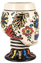 Day of the Dead DOD Sugar Skull 3D Shaped Shot Glass Goblet Cup 3 oz Stoneware - £15.91 GBP