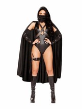 Roma Costume Women&#39;s 6 PC Ninja Villain Costume, Black, Meduim/Large - £67.32 GBP