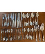 Old Company Plate 1950s Rose Pattern Silverplate Flatware 40 Pieces Mono... - $1,214.46 MXN