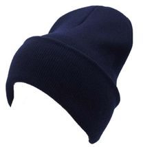 Plain Skully Navy - Ski Hats Winter Hats Plain Cable Beanie Knit Unisex - £13.26 GBP