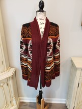 Charlotte Russe Size Large Long Cardigan Sweater Southwestern Pattern - £7.91 GBP
